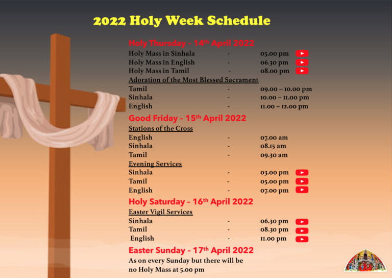 Holy Week Schedule – 2022 – sttc.lk